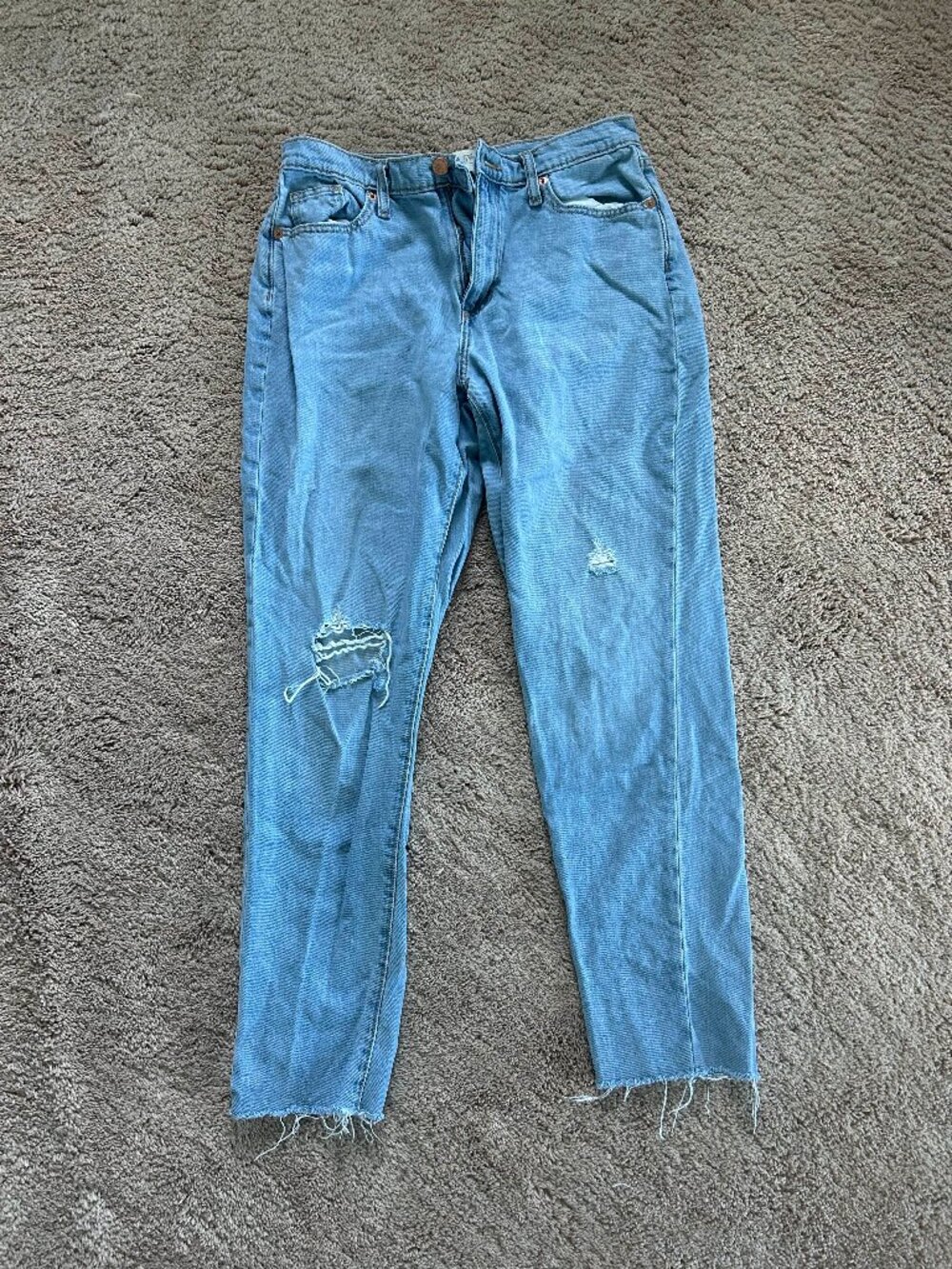 Universal Thread Boyfriend Cut Light Wash Distressed Jeans, Wide Leg